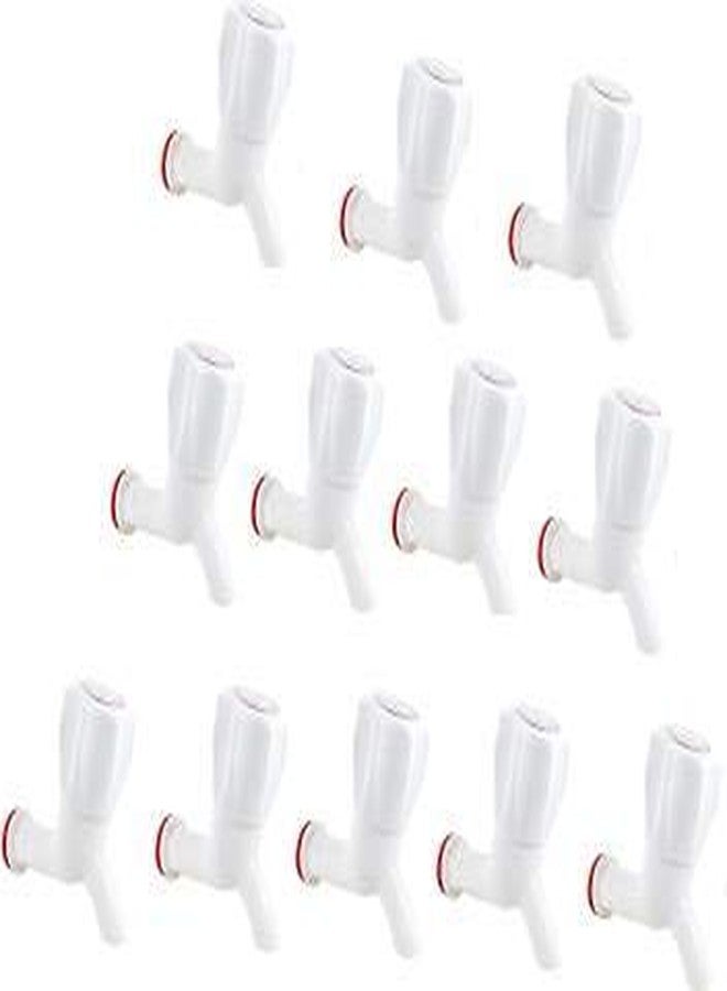 Genericc Cloudteil India White PVC Plastic Bib Cock/Water Taps for Kitchen Bathroom Wash Basins - Set of 12 (1/2", 15 mm) Type PVC Taps Faucet for Hot and Cold Water, Polished - Image 2